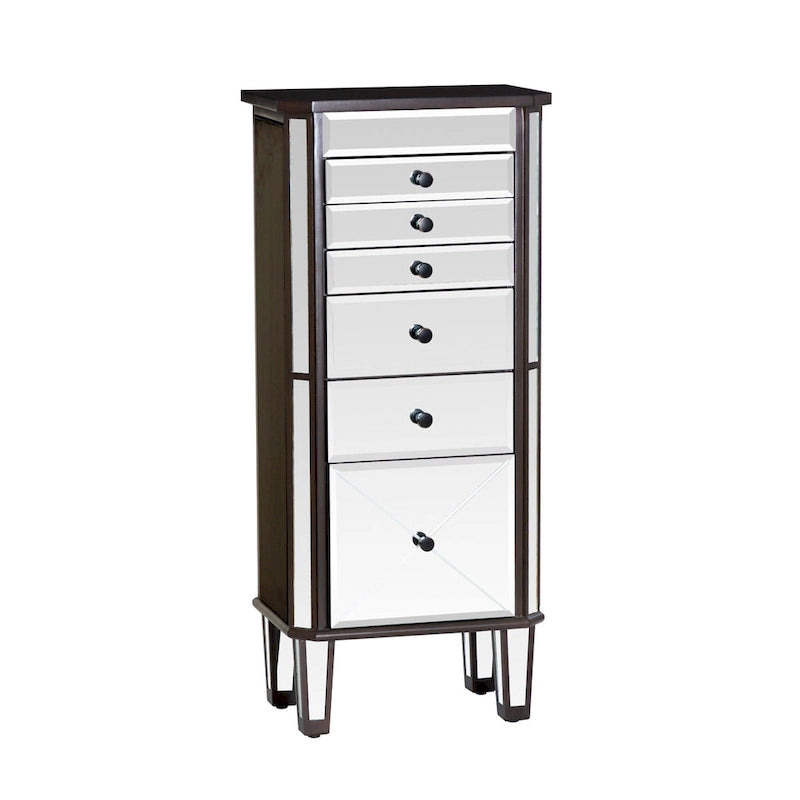 Armoire à bijoux avec miroir et pieds fuselés - 41 - Argent