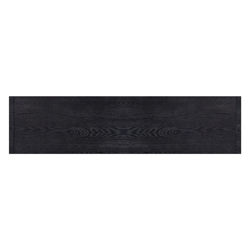 Caractéristiques distinctives d'un buffet à quatre portes avec placage de frêne, idéal pour le couloir, l'entrée ou le salon.