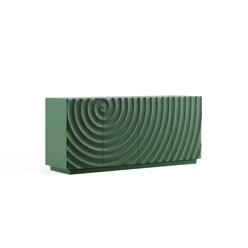 Armoire 4 portes élégante et fonctionnelle avec base suspendue, pour salon et cuisine, 59.0615.6726.46 (VERT)