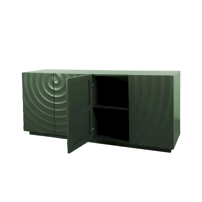 Armoire 4 portes élégante et fonctionnelle avec base suspendue, pour salon et cuisine, 59.0615.6726.46 (VERT)
