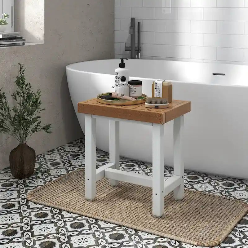 Costway 18 x 12 Banc de douche robuste en PEHD étanche pour spa et bain - Voir les détails