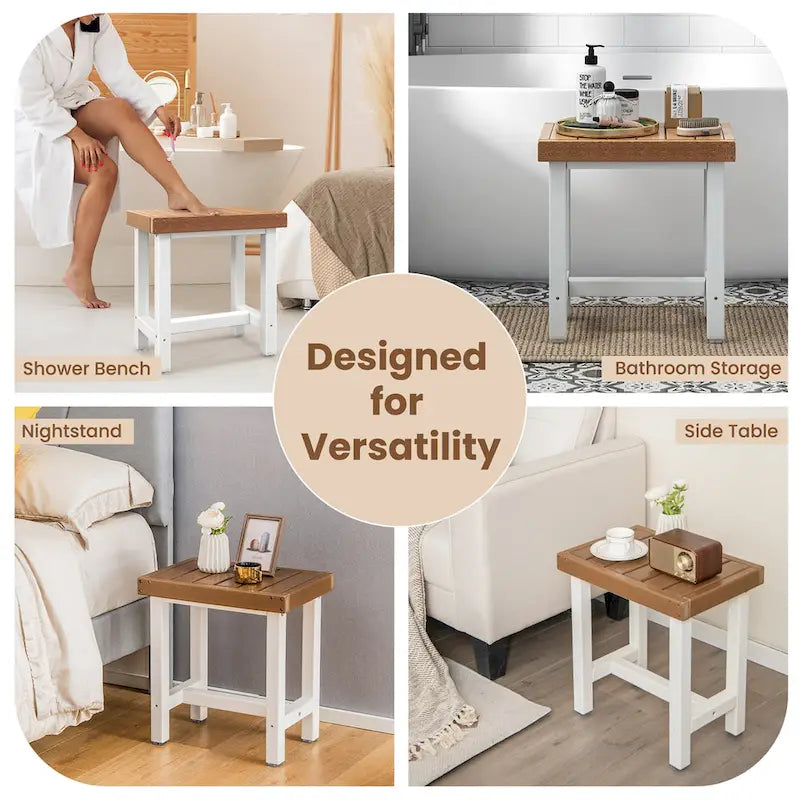 Costway 18 x 12 Banc de douche robuste en PEHD étanche pour spa et bain - Voir les détails