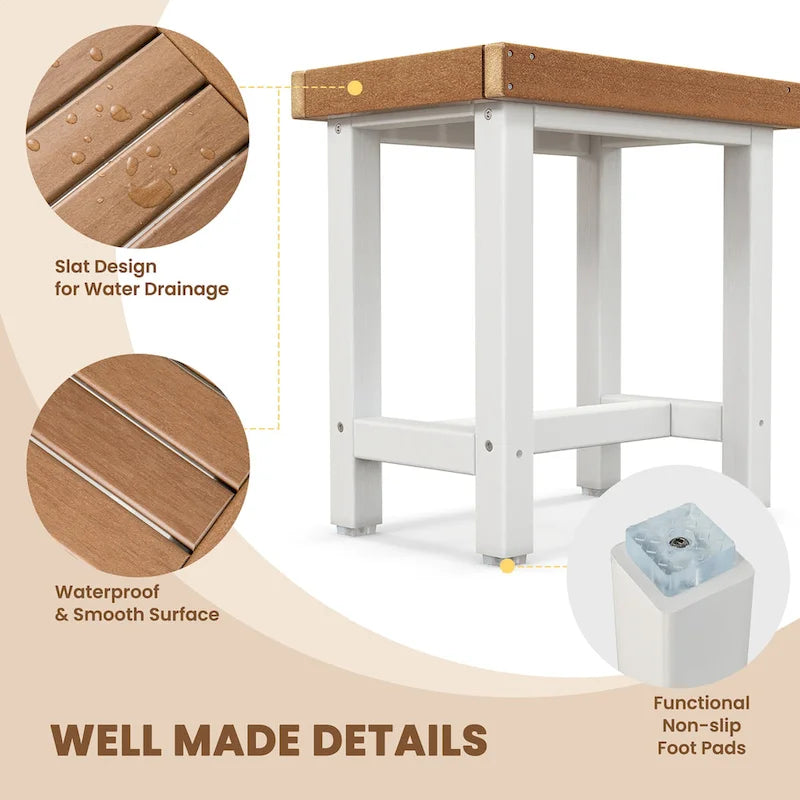 Costway 18 x 12 Banc de douche robuste en PEHD étanche pour spa et bain - Voir les détails