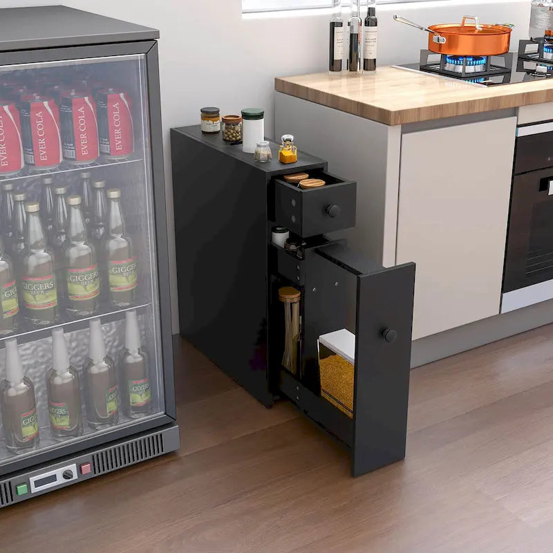 Costway Armoire de Rangement Étroite pour Salle de Bain WC avec