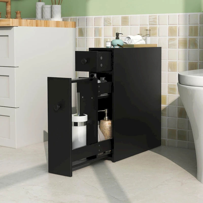 Costway Armoire de Rangement Étroite pour Salle de Bain WC avec