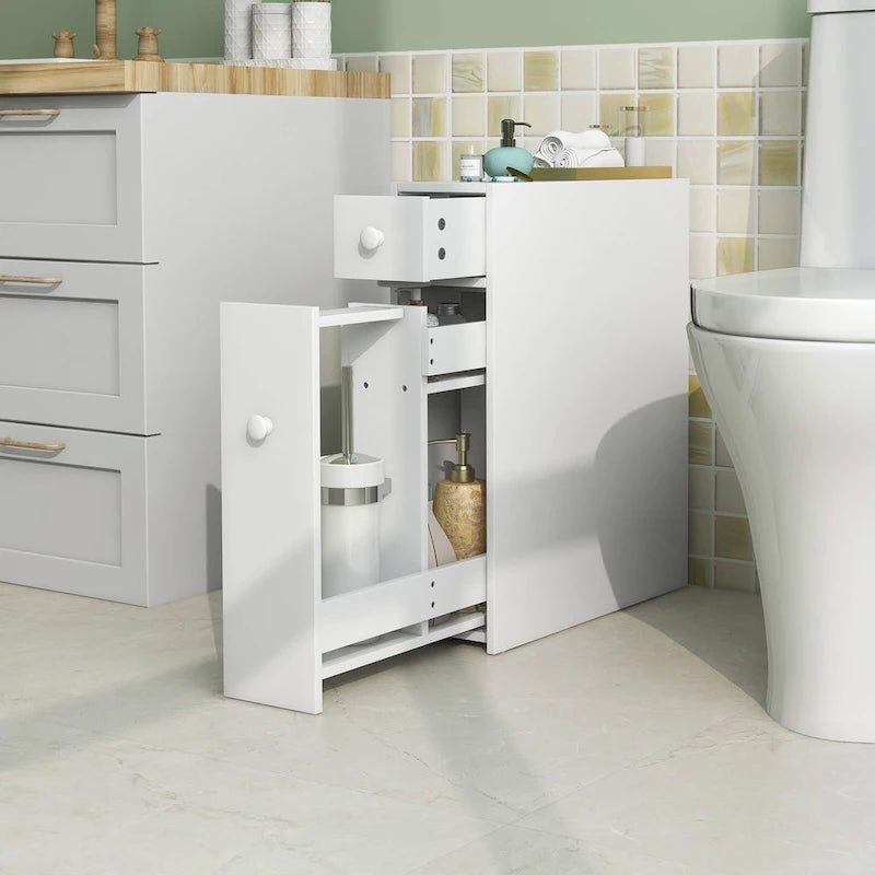 Costway Armoire de Rangement Étroite pour Salle de Bain WC avec