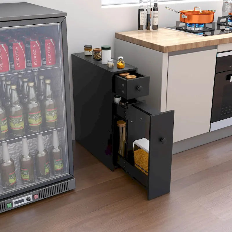 Costway Armoire de Rangement Étroite pour Salle de Bain WC avec