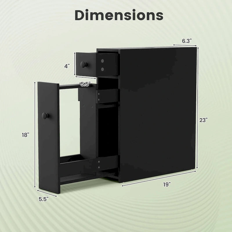 Costway Armoire de Rangement Étroite pour Salle de Bain WC avec