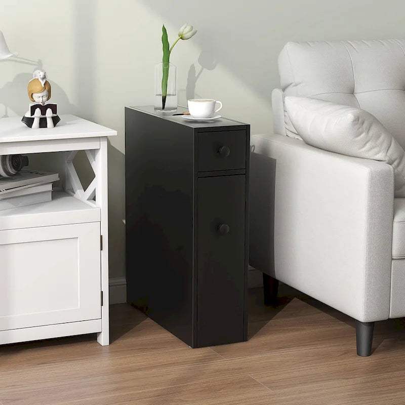 Costway Armoire de Rangement Étroite pour Salle de Bain WC avec