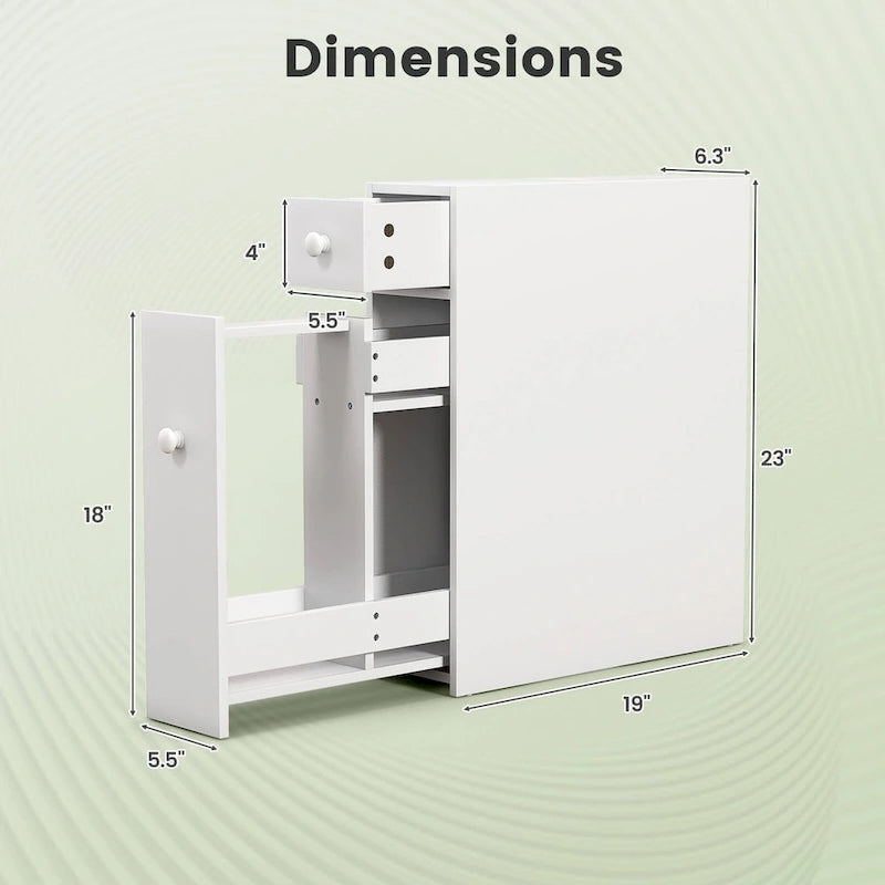Costway Armoire de Rangement Étroite pour Salle de Bain WC avec