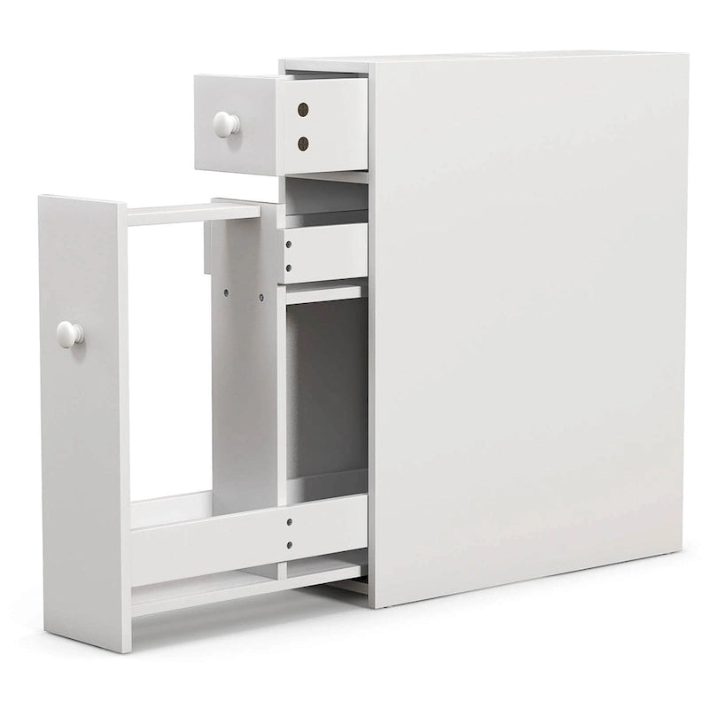 Costway Armoire de Rangement Étroite pour Salle de Bain WC avec