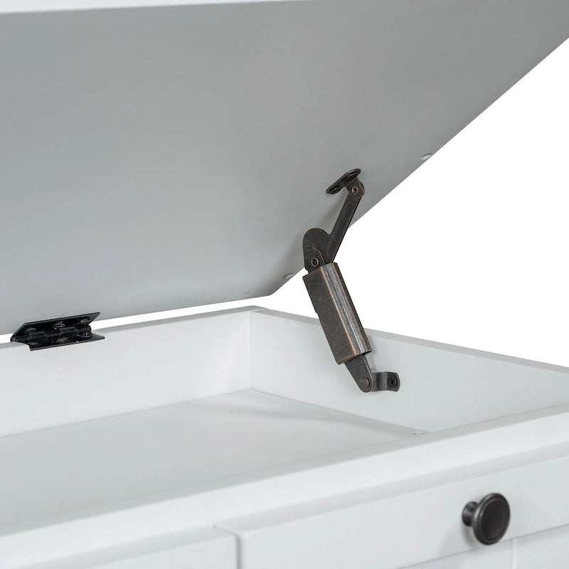 Banc à chaussures avec coussin rabattable et espace de rangement caché, banc de rangement à chaussures pour entrée avec 3 tiroirs, banc de bout de lit pour chambre
