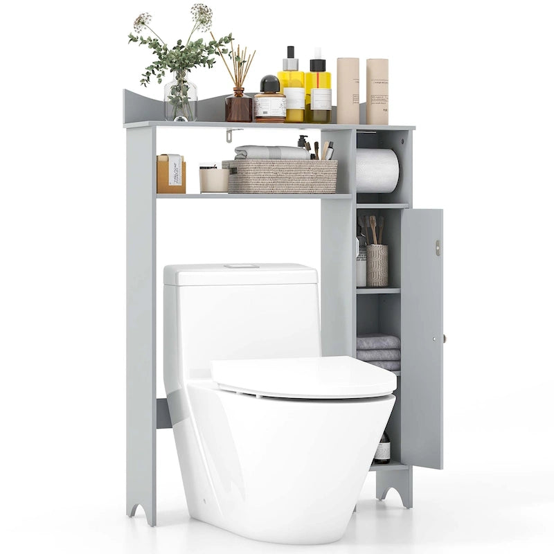 Meuble de Rangement pour WC Costway avec Porte-Rouleau de Papier Toilette