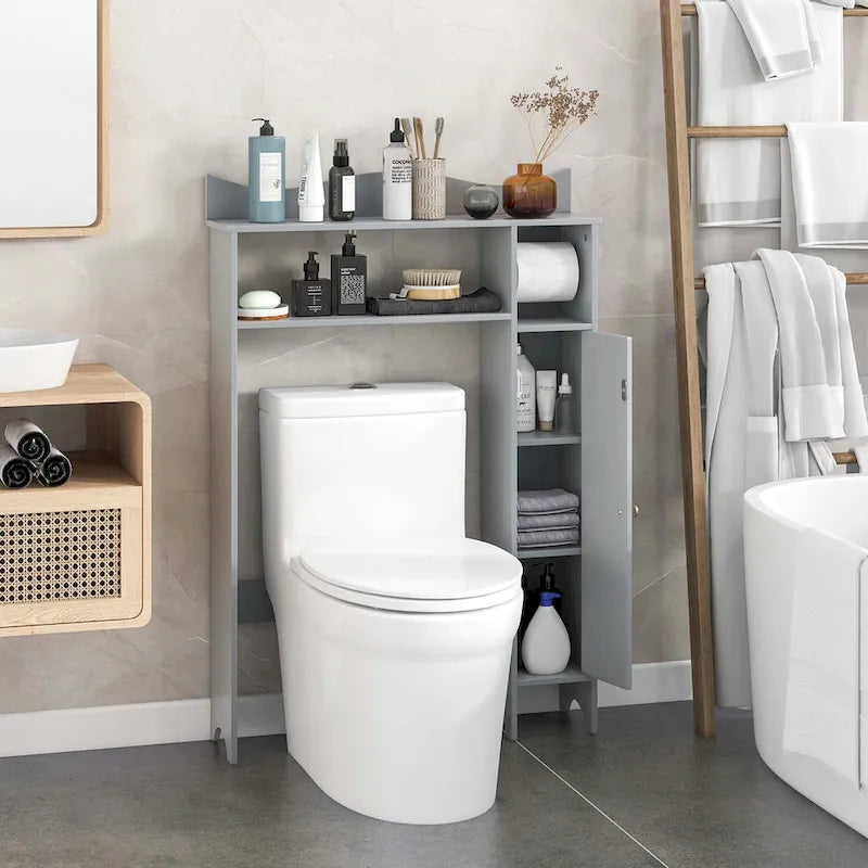 Meuble de Rangement pour WC Costway avec Porte-Rouleau de Papier Toilette