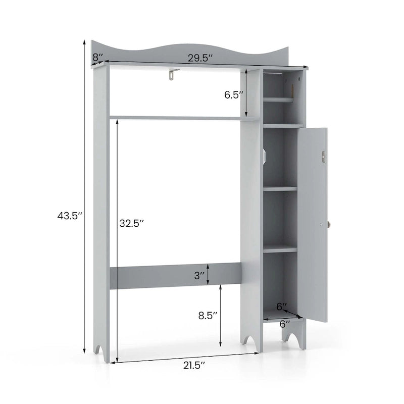 Meuble de Rangement pour WC Costway avec Porte-Rouleau de Papier Toilette