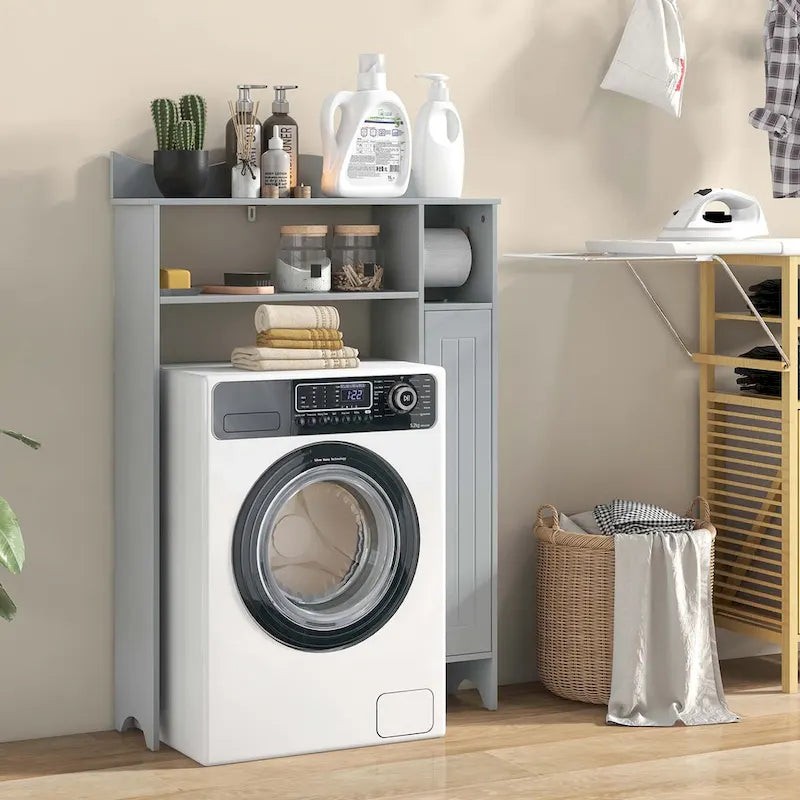 Meuble de Rangement pour WC Costway avec Porte-Rouleau de Papier Toilette