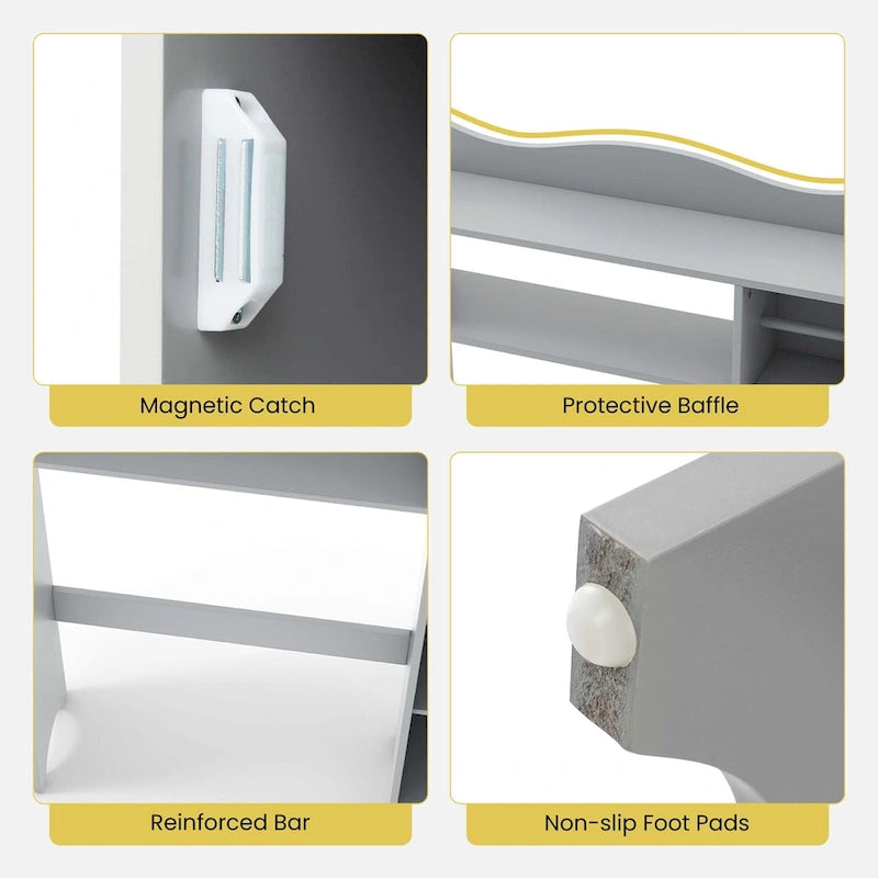 Meuble de Rangement pour WC Costway avec Porte-Rouleau de Papier Toilette