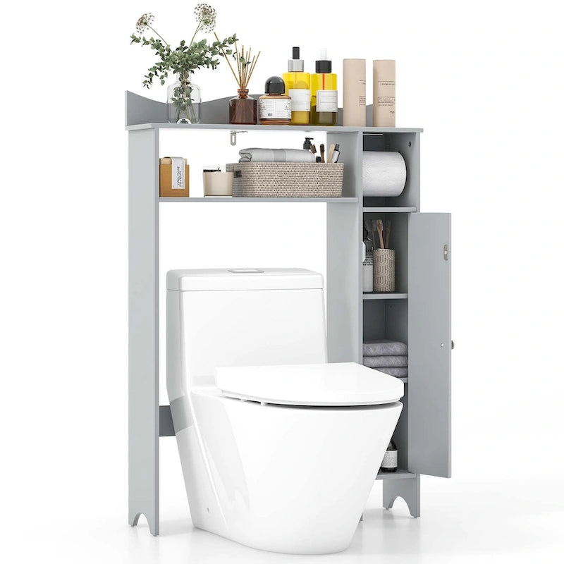 Meuble de Rangement pour WC Costway avec Porte-Rouleau de Papier Toilette