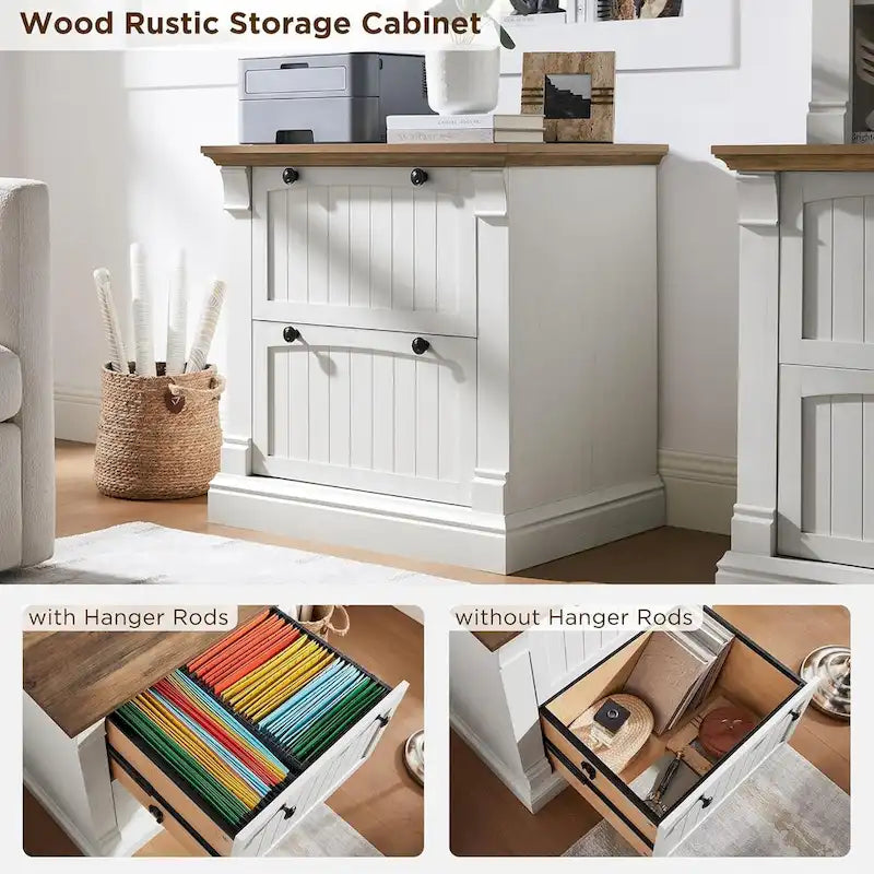 Meuble de classement rustique, Meuble de rangement latéral en bois, Armoire de rangement