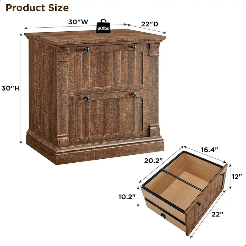Meuble de classement rustique, Meuble de rangement latéral en bois, Armoire de rangement