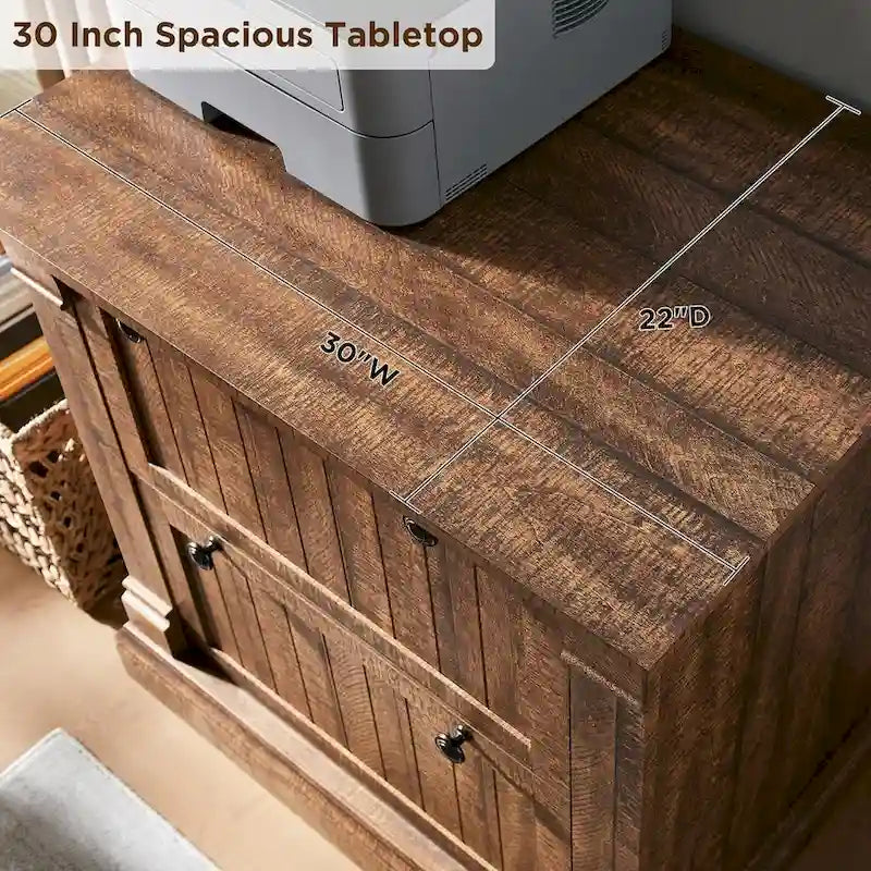 Meuble de classement rustique, Meuble de rangement latéral en bois, Armoire de rangement