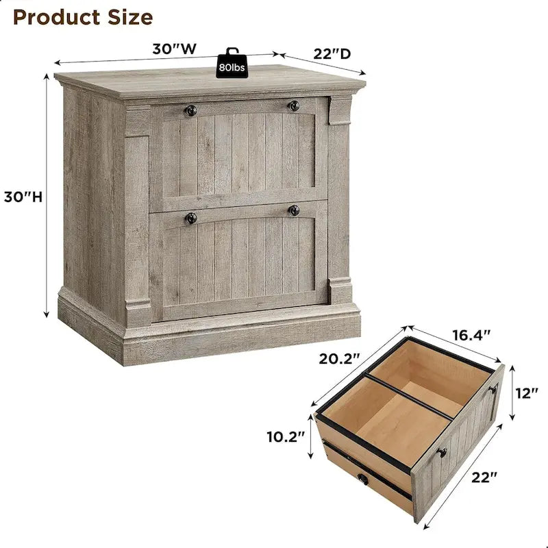 Meuble de classement rustique, Meuble de rangement latéral en bois, Armoire de rangement