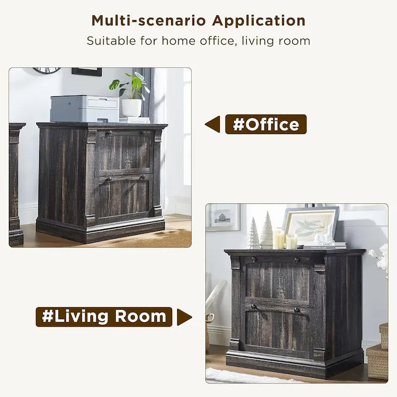 Meuble de classement rustique, Meuble de rangement latéral en bois, Armoire de rangement