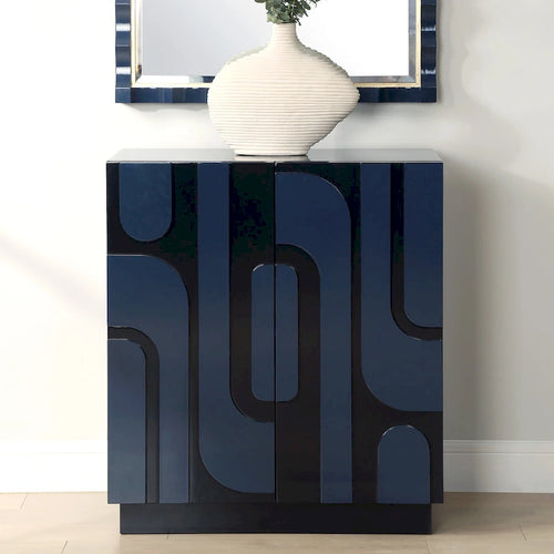 Armoire de rangement 2 portes - 34 - Finition bleu brillant