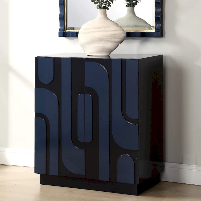 Armoire de rangement 2 portes - 34 - Finition bleu brillant