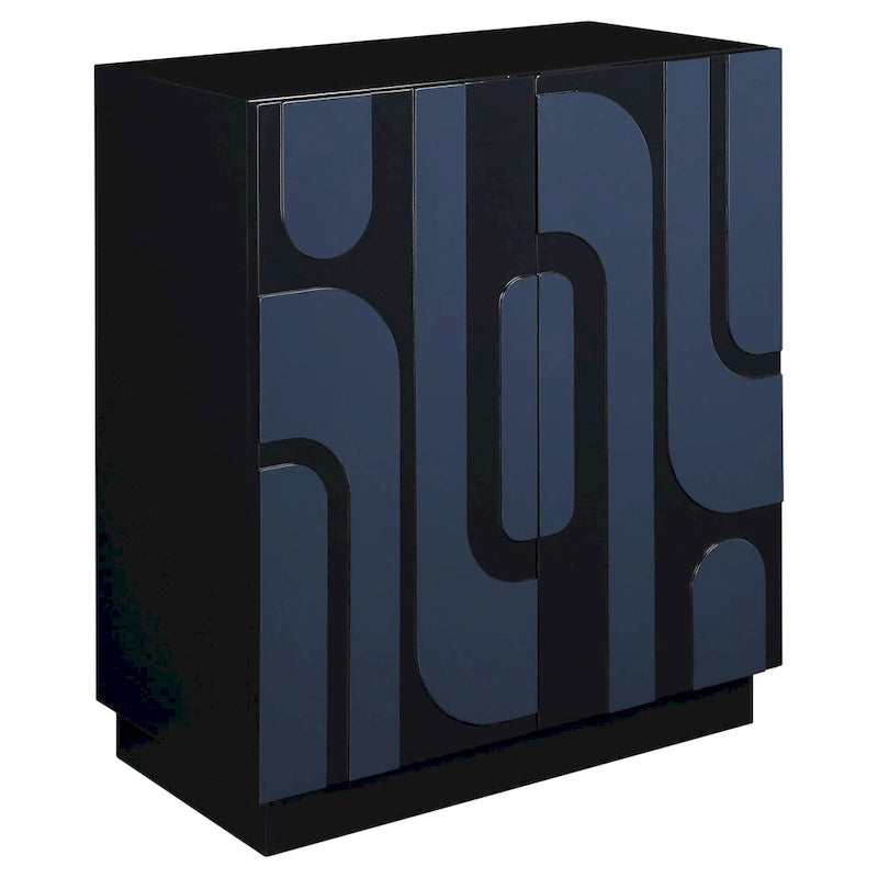 Armoire de rangement 2 portes - 34 - Finition bleu brillant