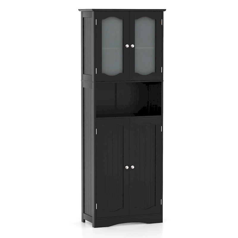 Meuble de salle de bain Costway 64,5" de haut avec portes en verre trempé - Voir détails