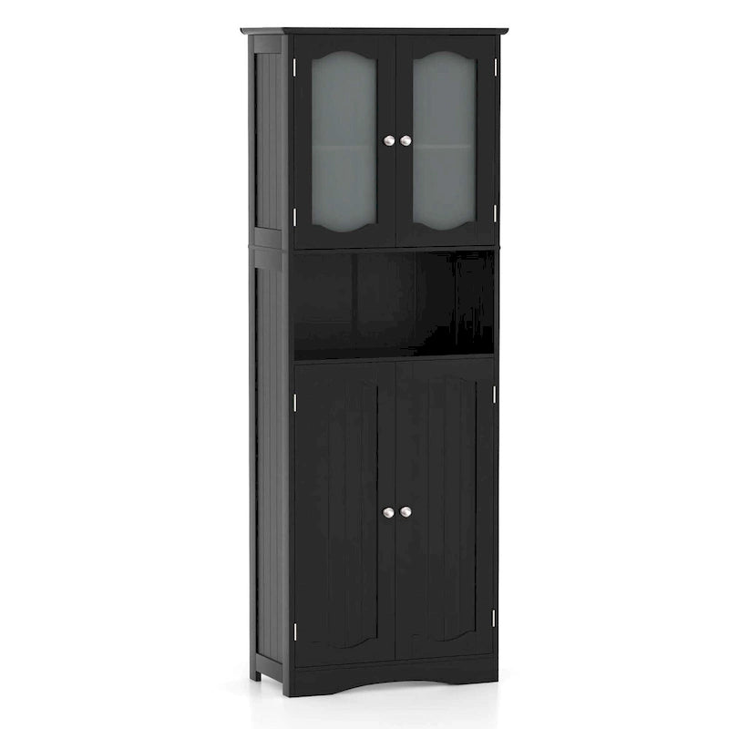 Meuble de salle de bain Costway 64,5" de haut avec portes en verre trempé - Voir détails