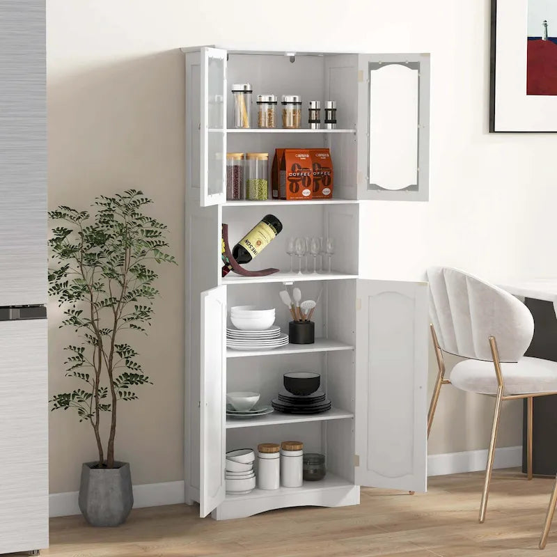 Meuble de salle de bain Costway 64,5" de haut avec portes en verre trempé - Voir détails