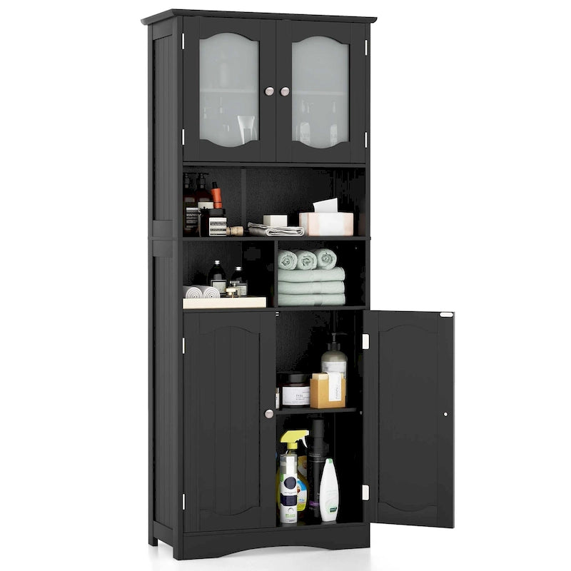 Costway 58,5 po. Meuble de rangement de salle de bain haut sur pied – Voir détails