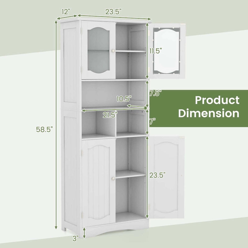 Costway 58,5 po. Meuble de rangement de salle de bain haut sur pied – Voir détails