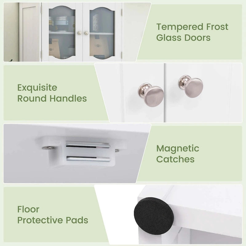 Costway 58,5 po. Meuble de rangement de salle de bain haut sur pied – Voir détails