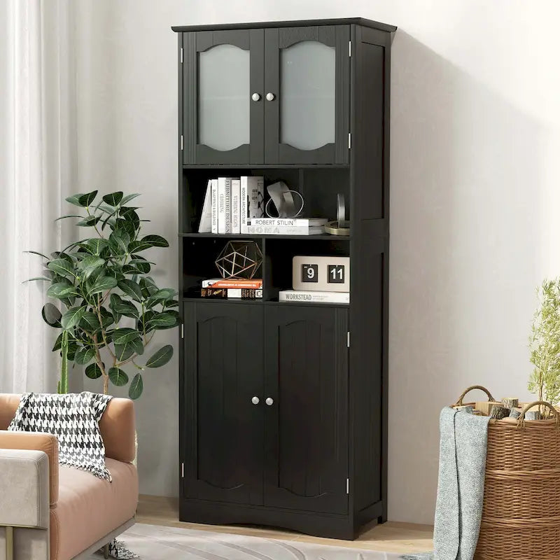 Costway 58,5 po. Meuble de rangement de salle de bain haut sur pied – Voir détails