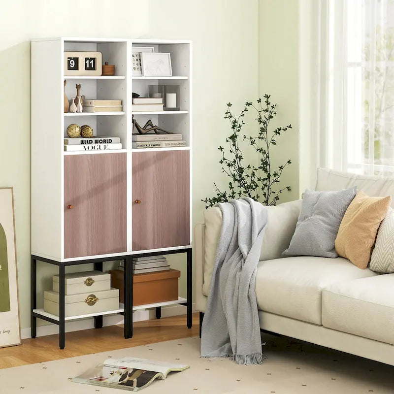 Costway Armoire Haute de Salle de Bain de 57 po avec 1 Porte et 4 Étagères - Voir Détails