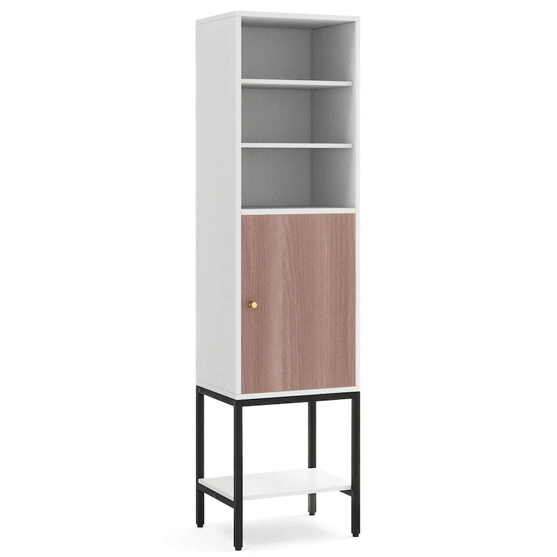 Costway Armoire Haute de Salle de Bain de 57 po avec 1 Porte et 4 Étagères - Voir Détails