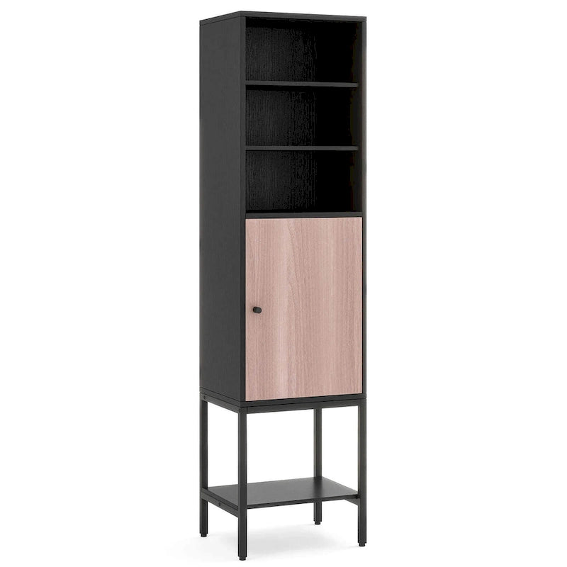 Costway Armoire Haute de Salle de Bain de 57 po avec 1 Porte et 4 Étagères - Voir Détails