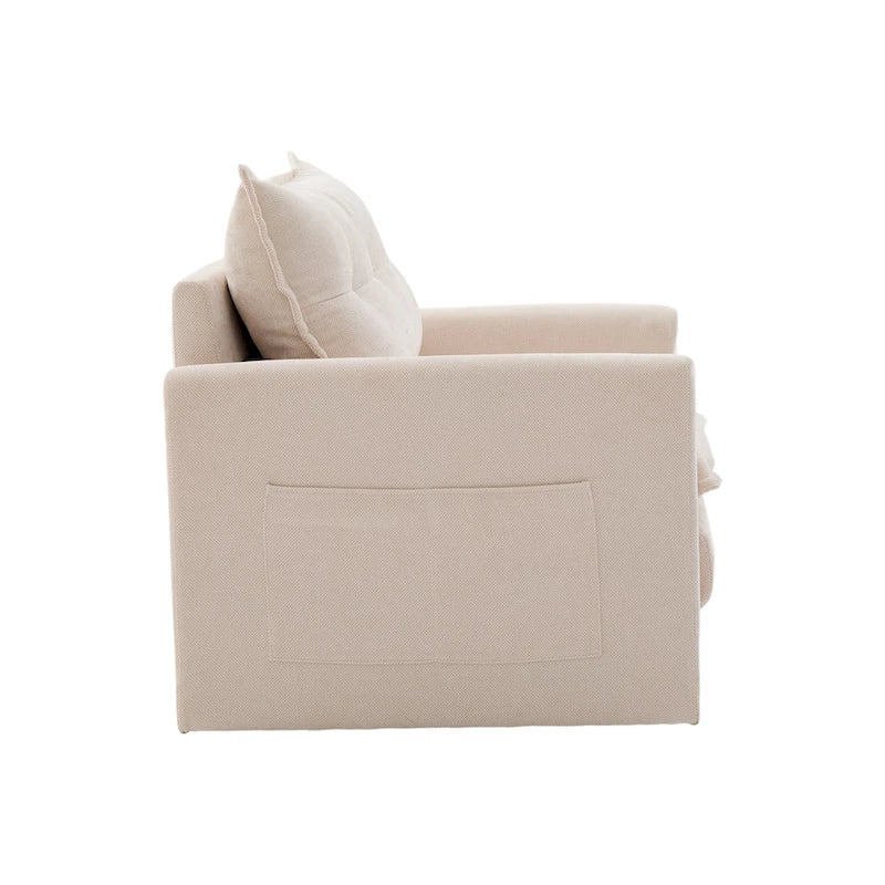 Fauteuil pivotant à 360 degrés en chenille de style moderne du milieu du siècle pour salon