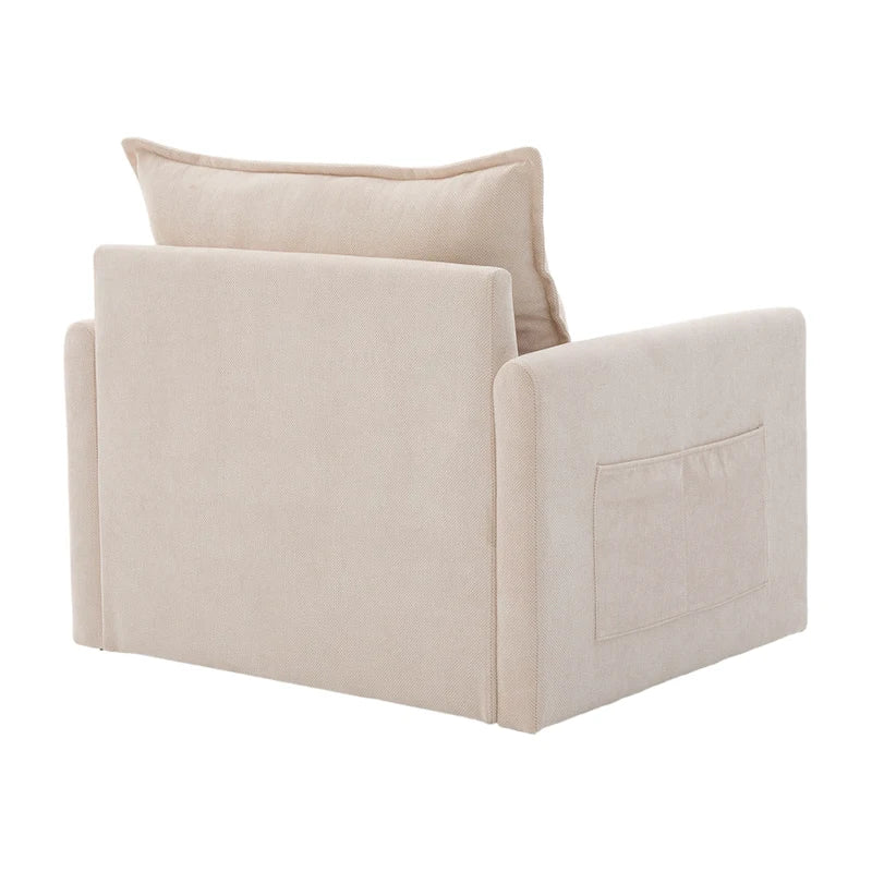 Fauteuil pivotant à 360 degrés en chenille de style moderne du milieu du siècle pour salon