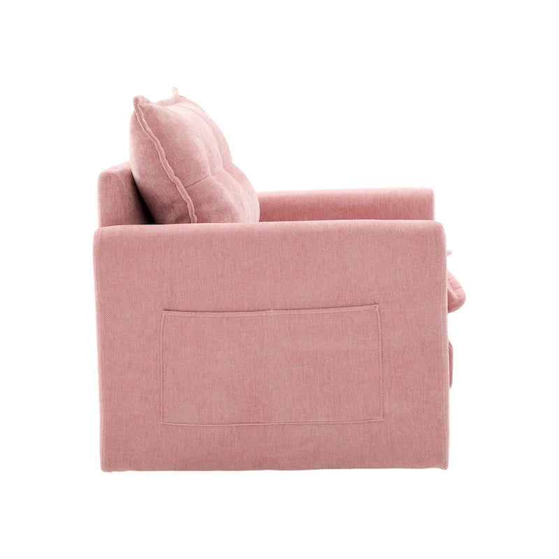 Fauteuil pivotant à 360 degrés en chenille de style moderne du milieu du siècle pour salon