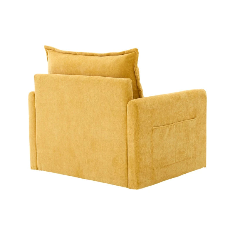 Fauteuil pivotant à 360 degrés en chenille de style moderne du milieu du siècle pour salon