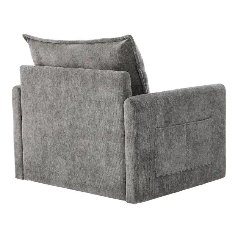 Fauteuil pivotant à 360 degrés en chenille de style moderne du milieu du siècle pour salon