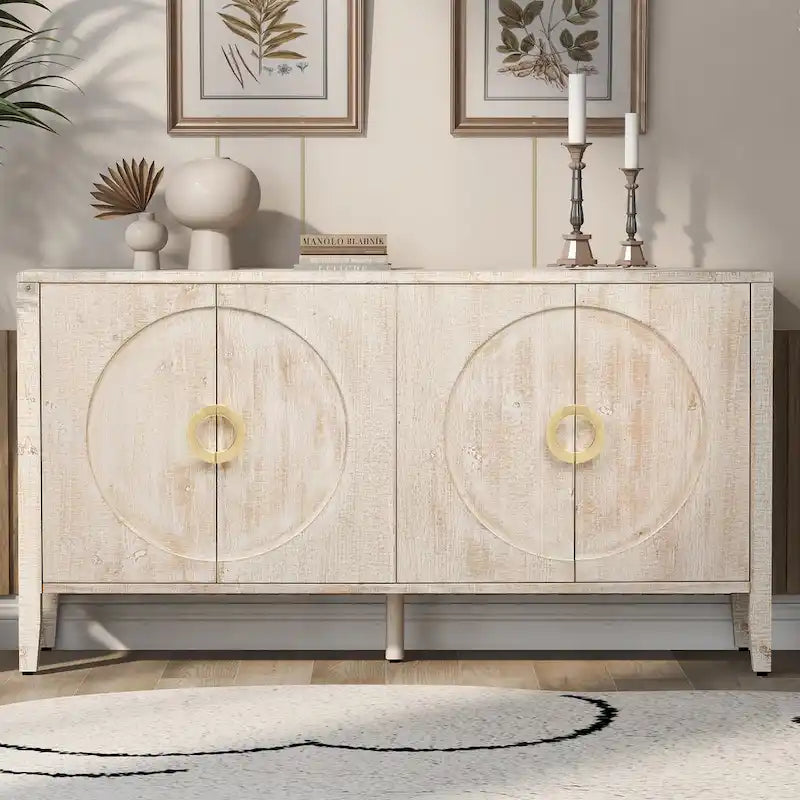 Sophisticated Fir Veneer Cabinet with Textured Finish