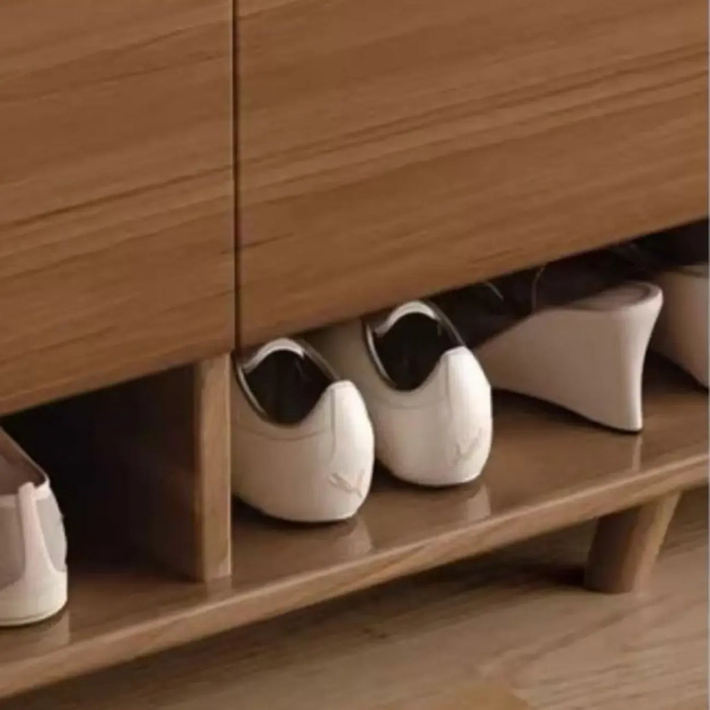 Meuble de rangement pour chaussures de couloir en bois moderne, taille moyenne
