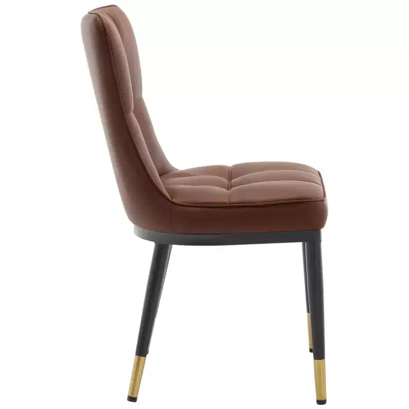 Bekrvio Lot de 6 chaises de salle à manger, modernes, rembourrées, en similicuir, avec haut dossier, pieds en métal, chaises de cuisine sans accoudoirs pour salon et salle à manger