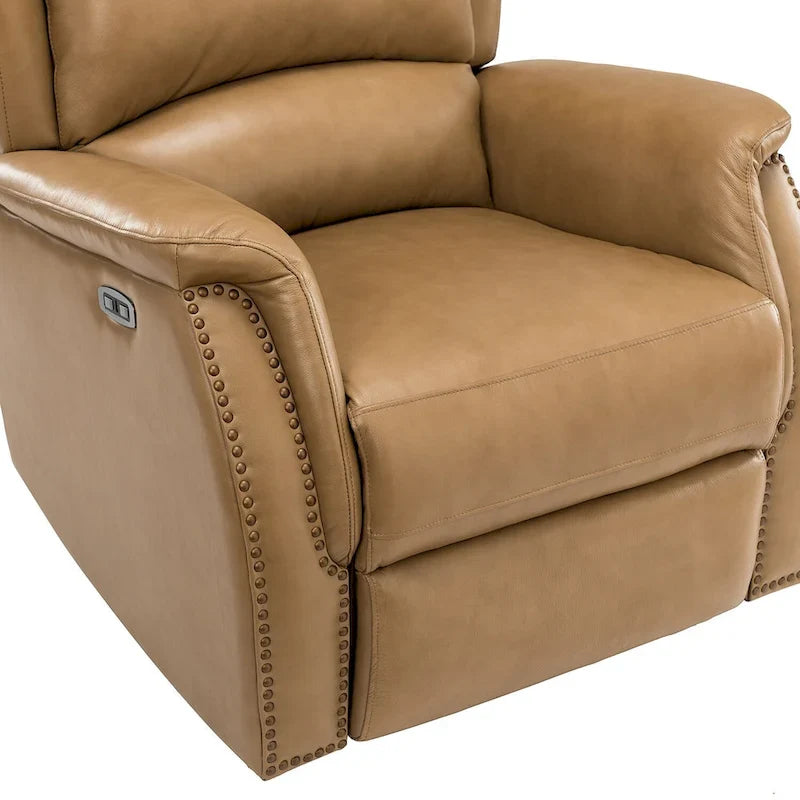 Fauteuil inclinable électrique Eduardo en cuir véritable avec port USB (ensemble de 2)