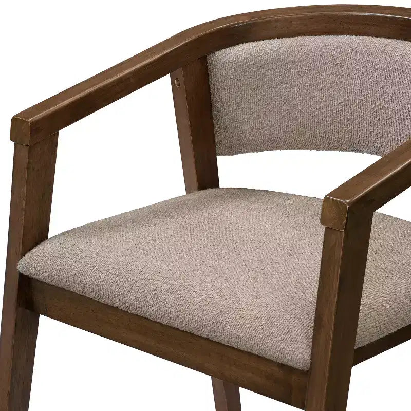 Ensemble de salle à manger Christopher Knight Home Simon 5 pièces en bois d'hévéa de style milieu de siècle avec chaises rembourrées en tissu bouclé